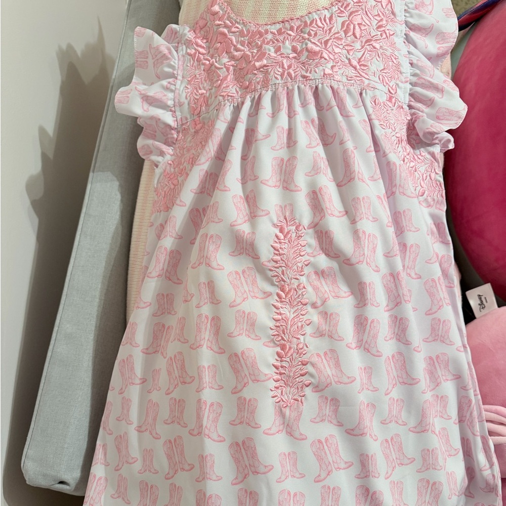 Six Honeybees Girls' Flutter Sleeve Puebla Dress